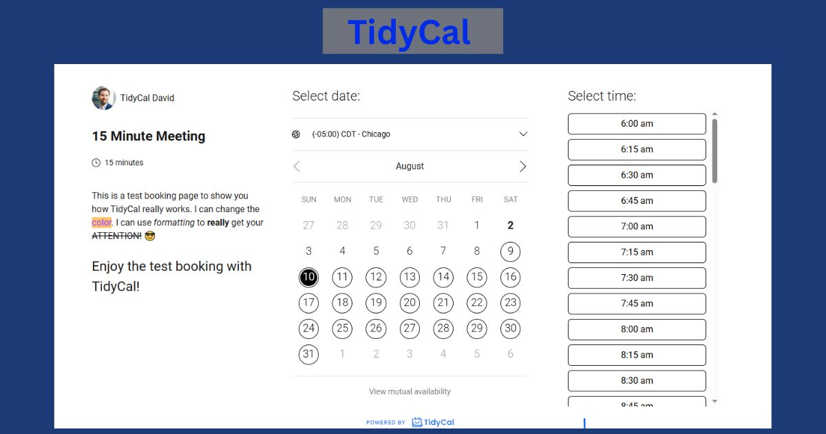 TidyCal: Best Scheduling Tool